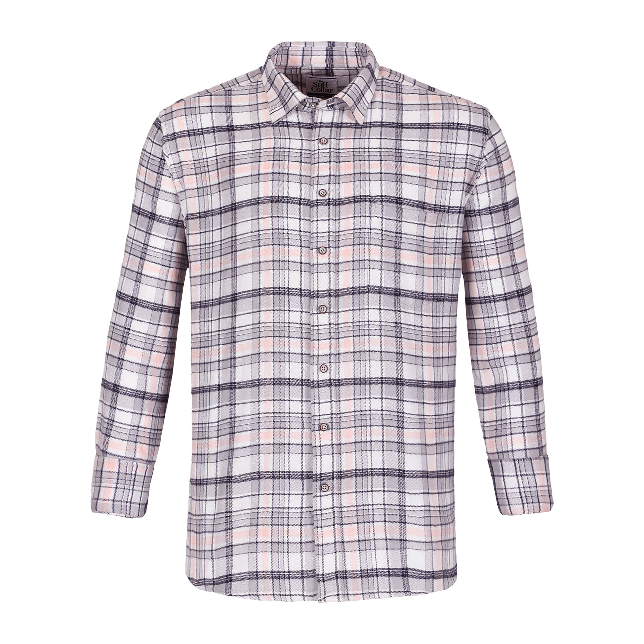 Gentle Pink Check Flannel Regular Fit Casual Shirt