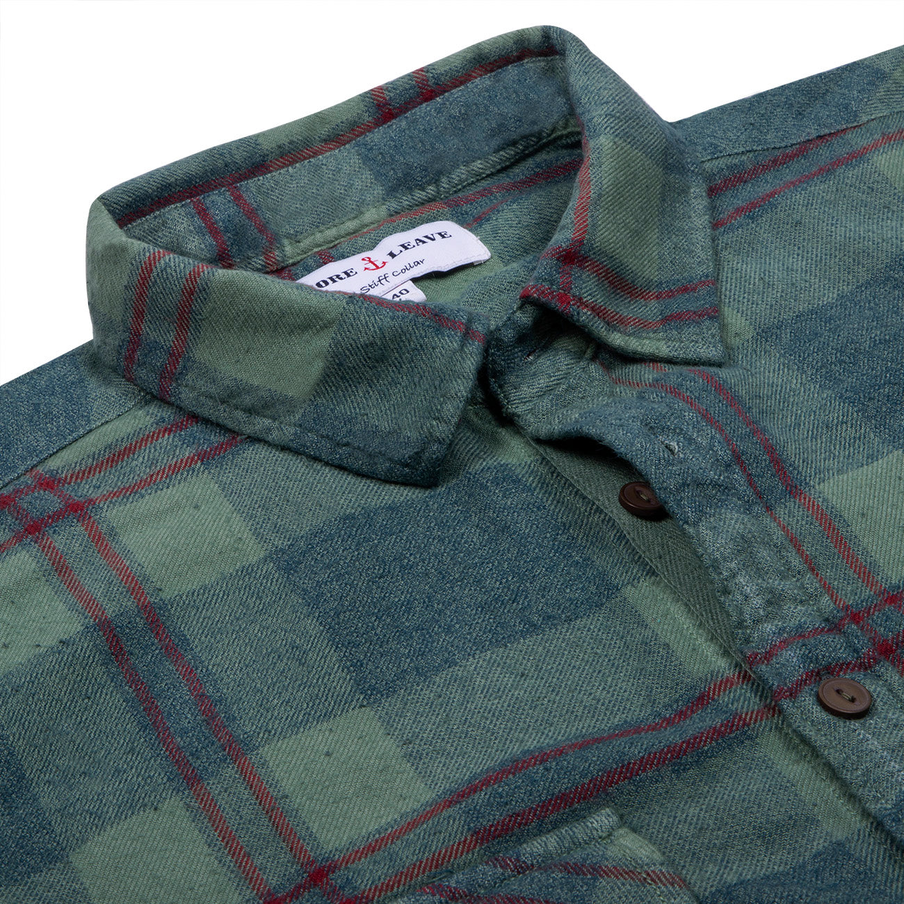 Hunter Green Check Overdyed Enzyme Wash Shirt