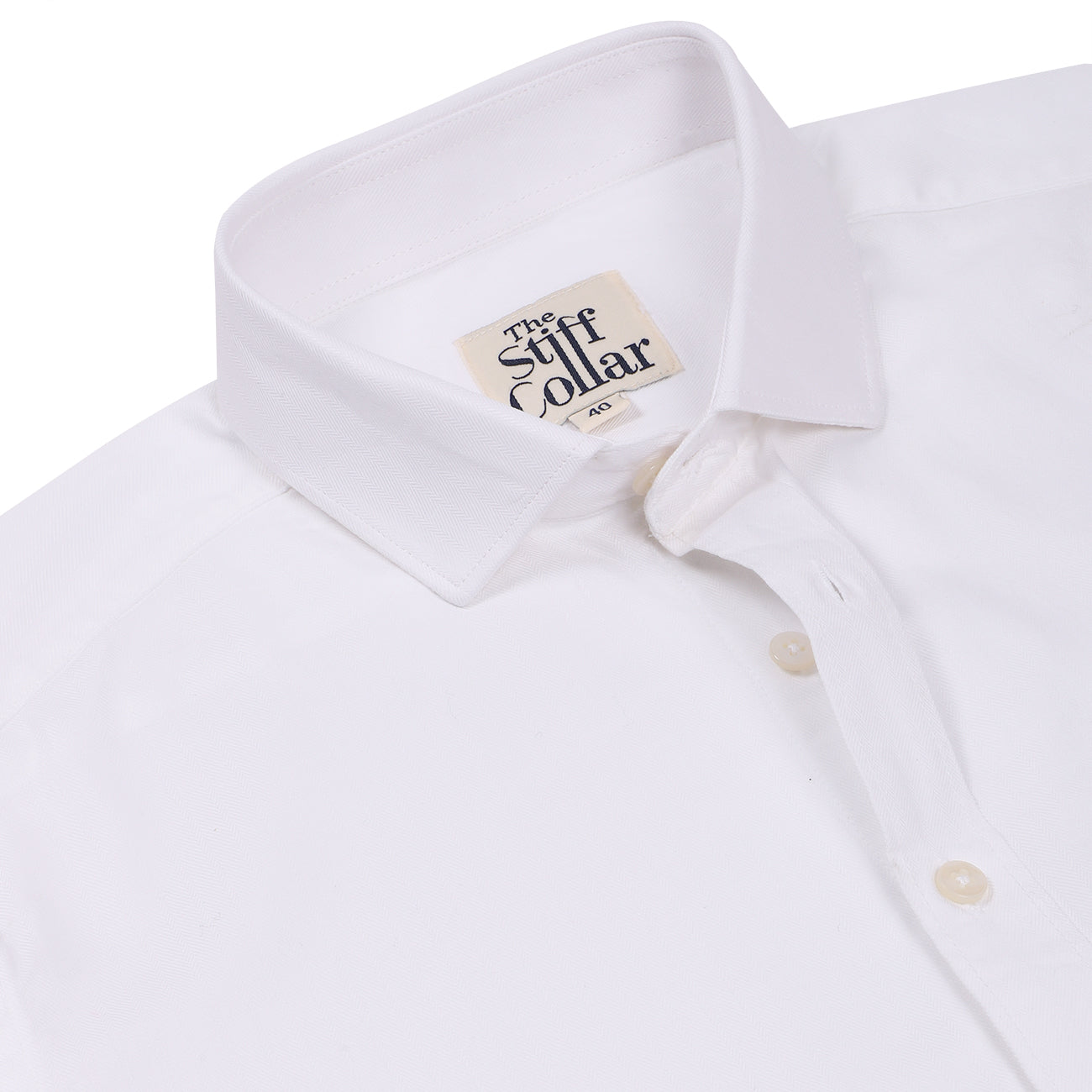 Premium White Herringbone Giza Cotton Regular Fit Shirt